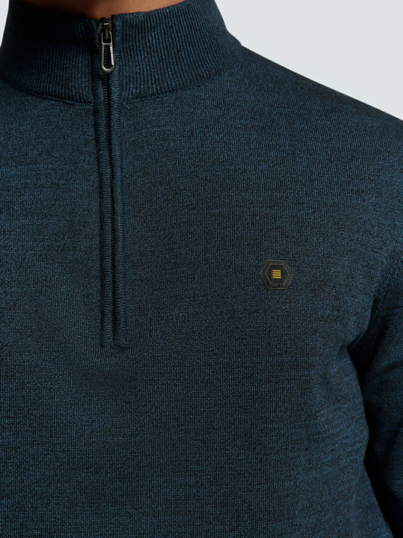 Pullover Half Zip 2 Coloured Melange