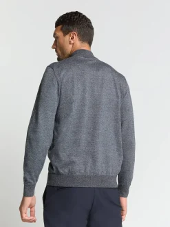 Pullover Half Zip 2 Coloured Melange