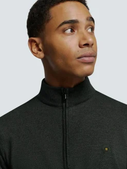 Pullover Half Zip 2 Coloured Melange