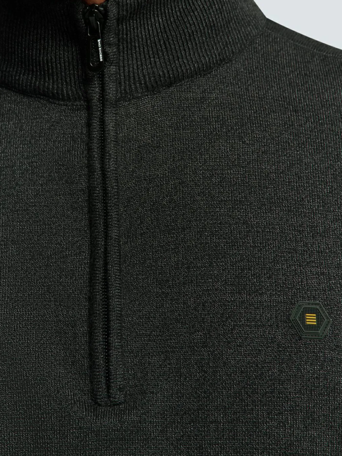 Pullover Half Zip 2 Coloured Melange