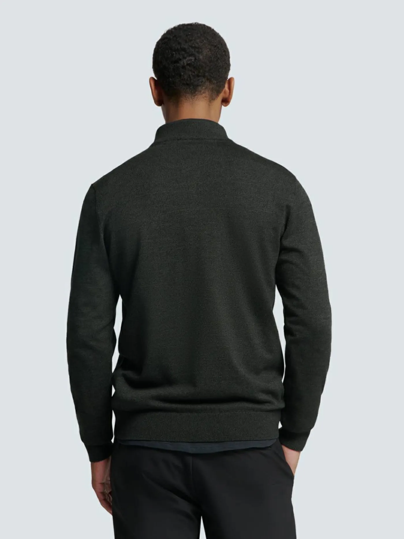 Pullover Half Zip 2 Coloured Melange