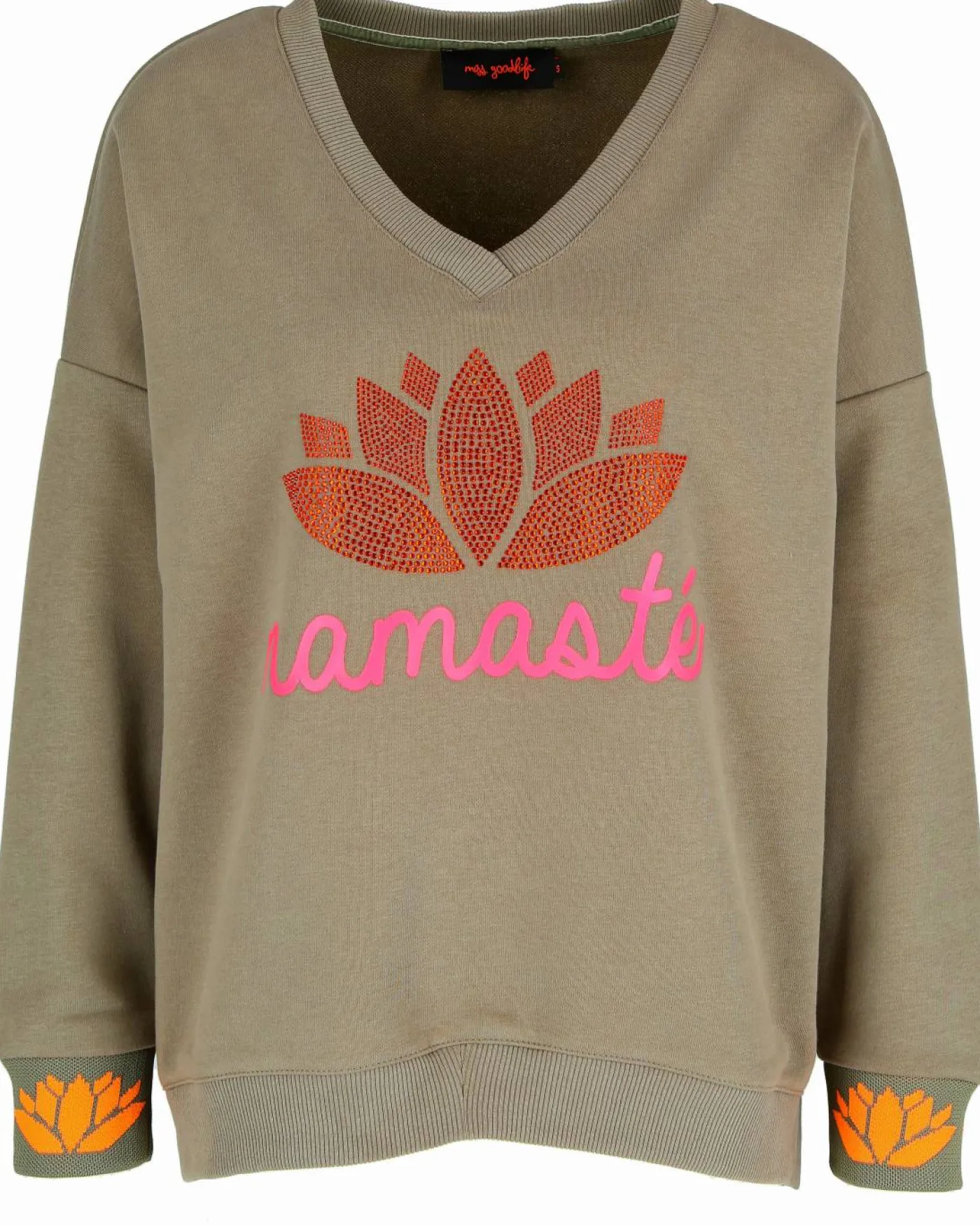 Pullover "Namasté Strass" mit V-Ausschnitt