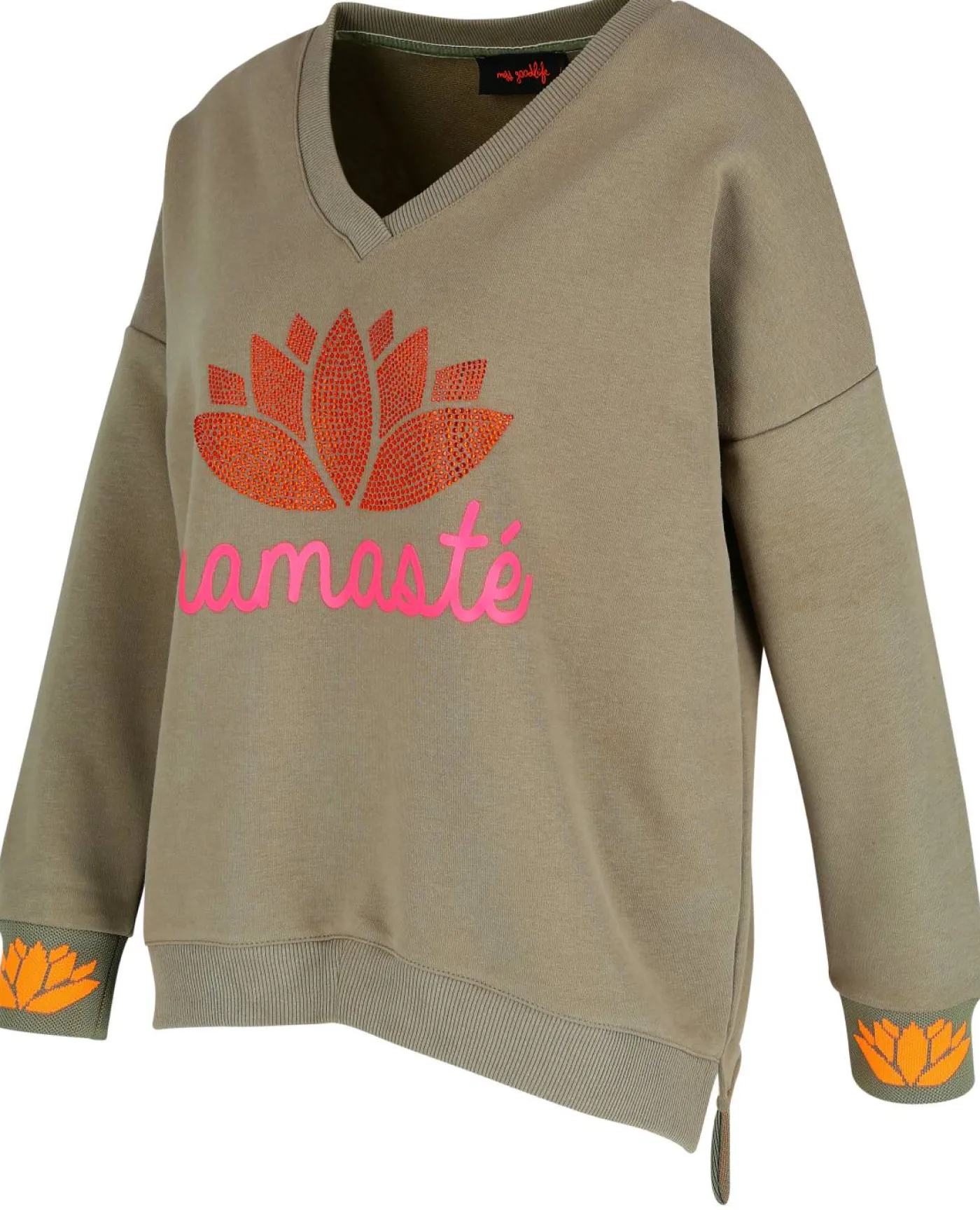 Pullover "Namasté Strass" mit V-Ausschnitt