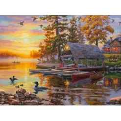Puzzle "D.Bush - Bootshaus mit Kanus", 1000 Teile