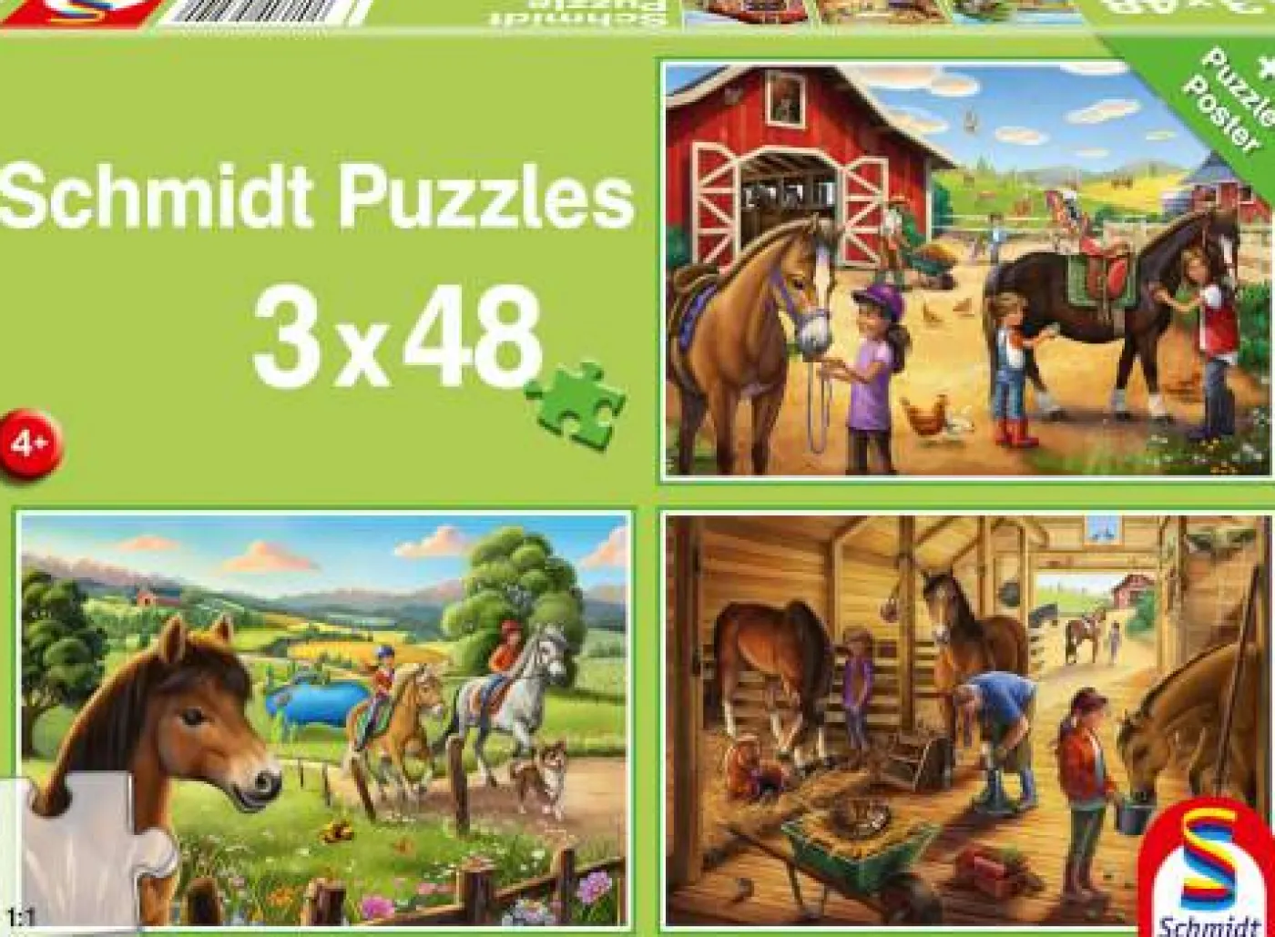 Puzzle "Meine Lieblingspferde", 3x48 Teile