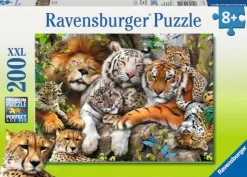 Puzzle "Schmusende Raubkatzen", 200 Teile