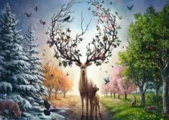 Puzzle "Der magische Hirsch - 4 Jahreszeiten", 1000 Teile