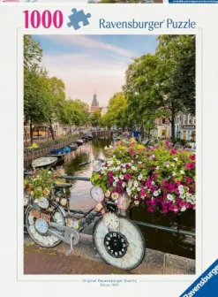 Puzzle "Fahrrad und Blumen in Amsterdam", 1000 Teile