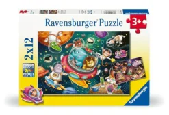 Puzzle "Tiere im Weltall", 2x12 Teile