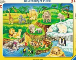 Rahmenpuzzle "Zoobesuch", 14 Teile