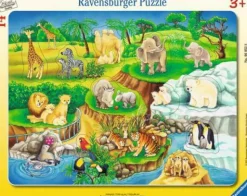Rahmenpuzzle "Zoobesuch", 14 Teile