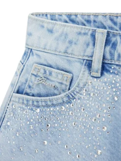 Rhinestones Denim-Shorts