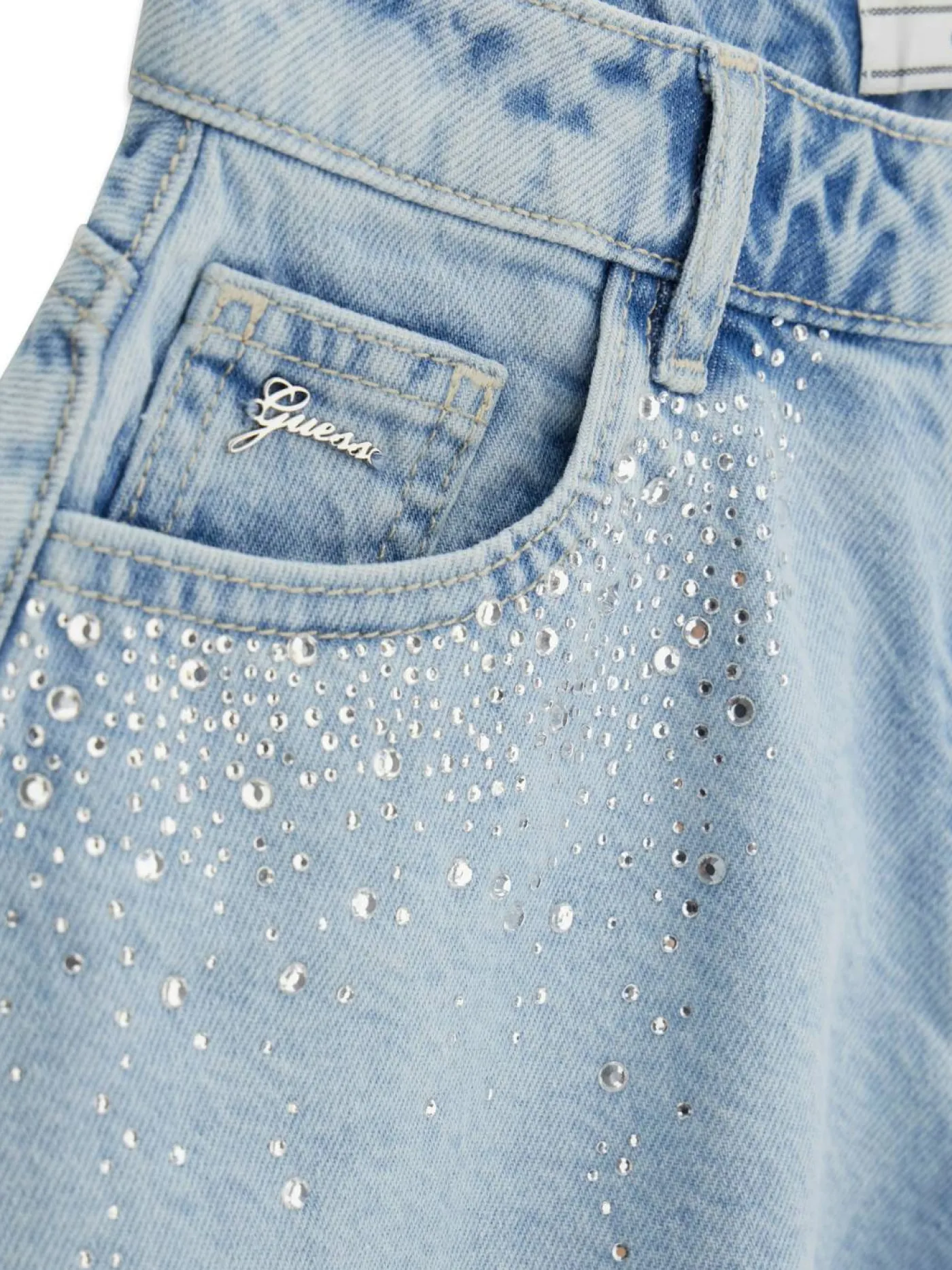 Rhinestones Denim-Shorts