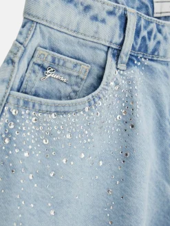 Rhinestones Denim-Shorts