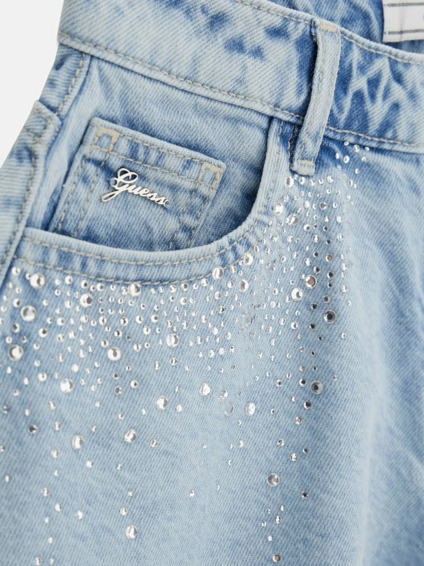 Rhinestones Denim-Shorts