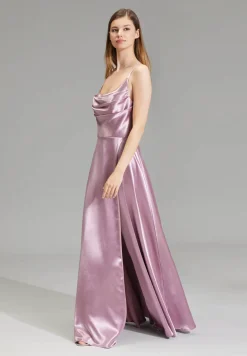 Satin-Abendkleid mit Gehschlitz