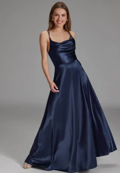 Satin-Abendkleid mit Gehschlitz