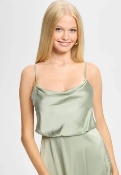 Satin-Maxikleid