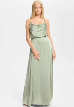 Satin-Maxikleid