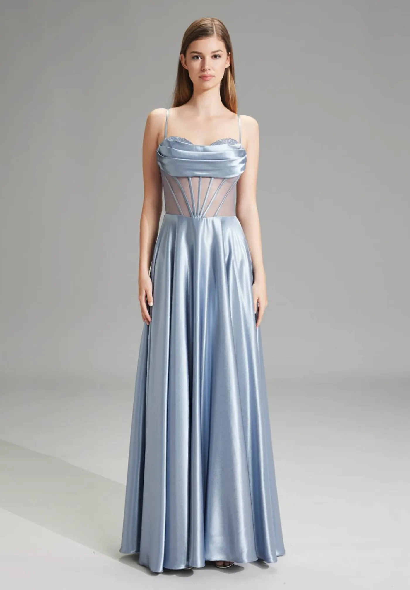 See-through-Corsagenkleid mit Ziersteinen