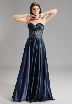 See-through-Corsagenkleid mit Ziersteinen