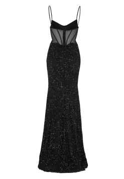 Slipdress mit transparenter Rückenpartie