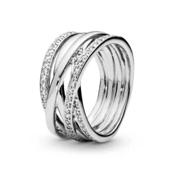 Sparkling & Polished Lines Ring