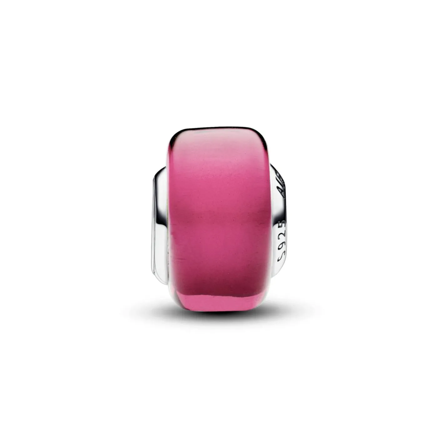 Sterling silver charm with pink Murano g