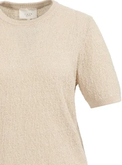 Strukturierter Strickpullover mit kurzen Ärmeln