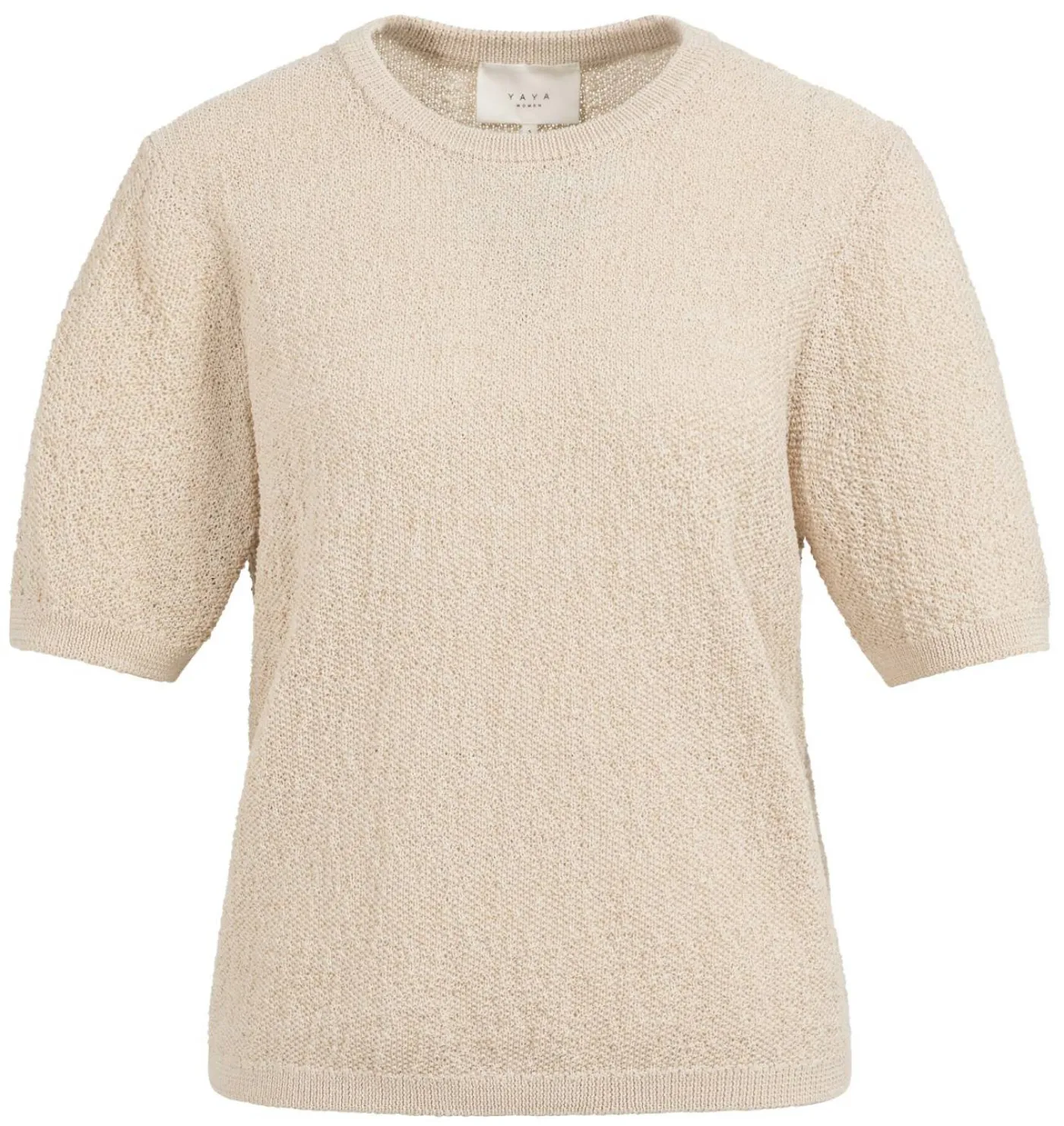 Strukturierter Strickpullover mit kurzen Ärmeln