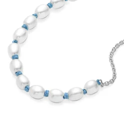 Süßwasserzuchtperle Blaue BandketteArmband
