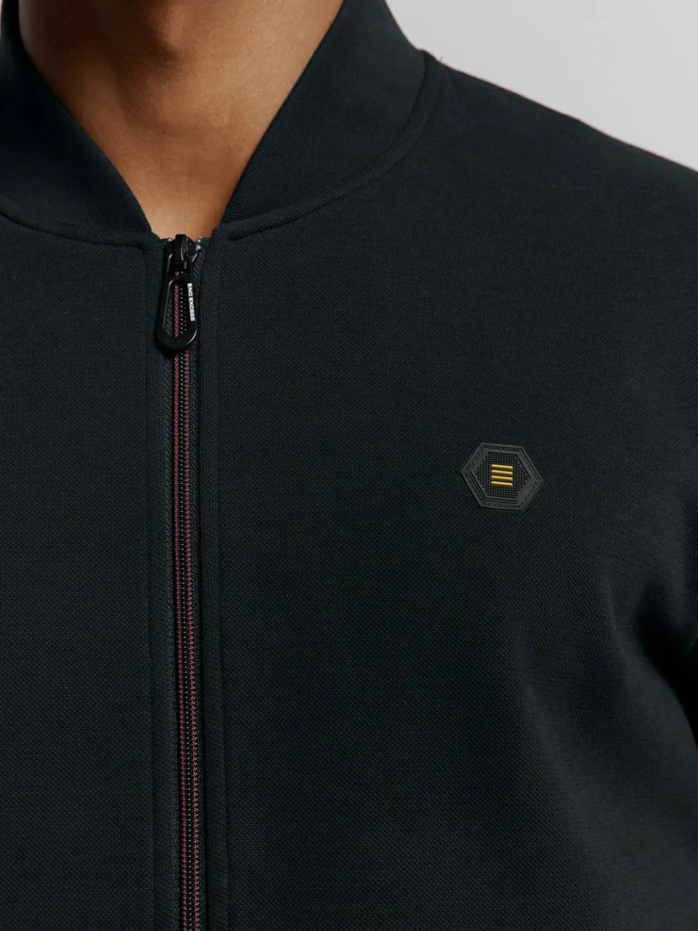 Sweater Full Zipper Pique Bomber