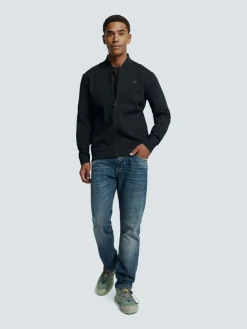 Sweater Full Zipper Pique Bomber