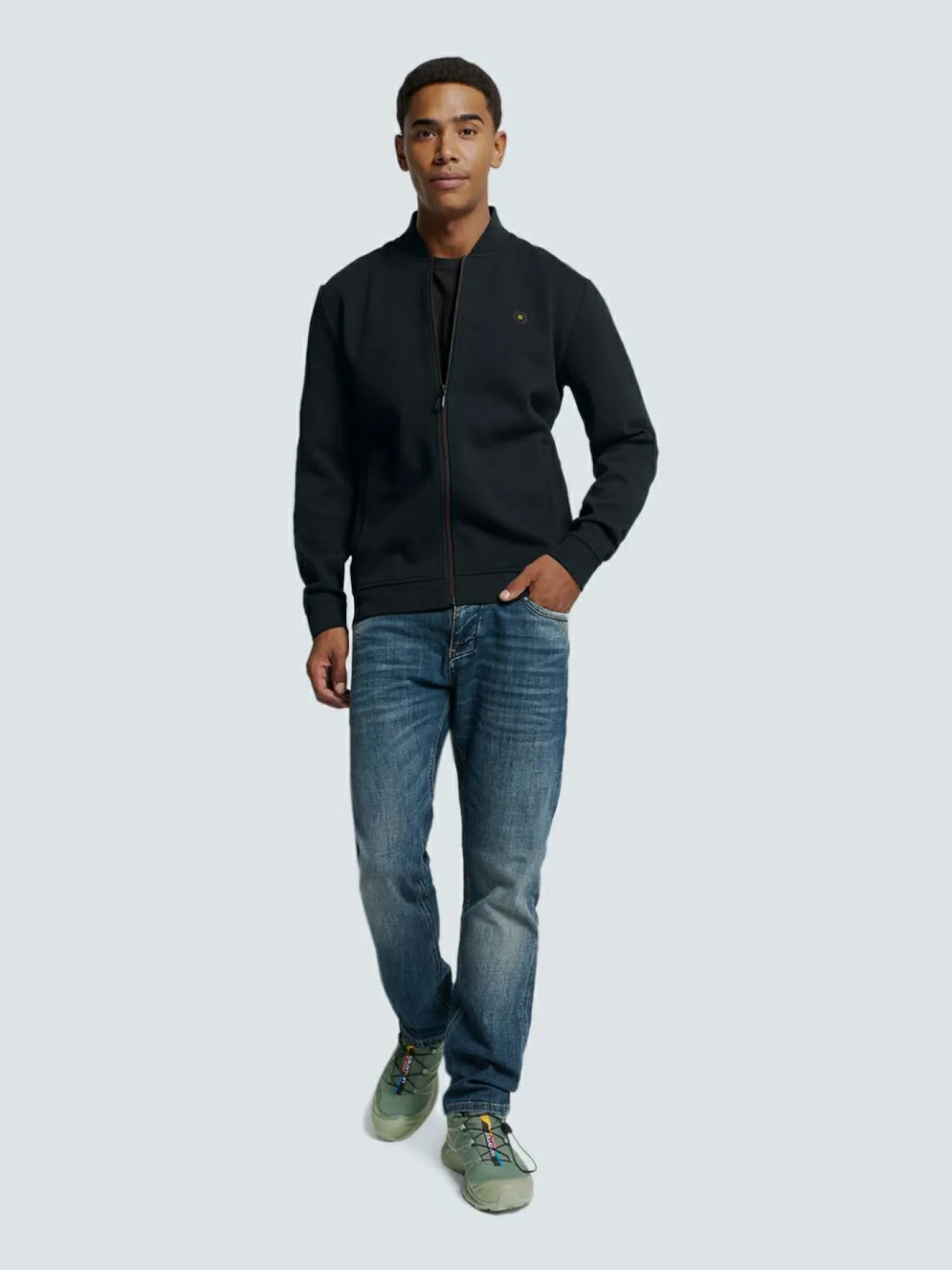 Sweater Full Zipper Pique Bomber