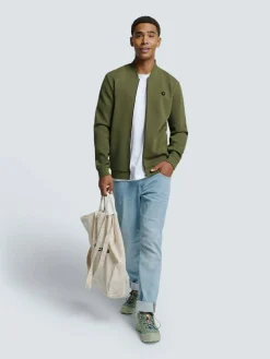 Sweater Full Zipper Pique Bomber