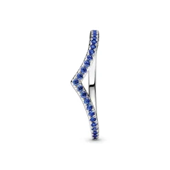 Timeless Wishbone Funkelnder Blauer Ring