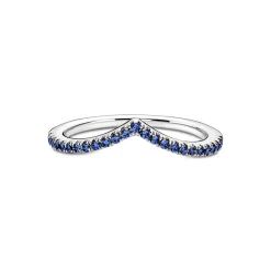 Timeless Wishbone Funkelnder Blauer Ring