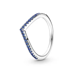 Timeless Wishbone Funkelnder Blauer Ring