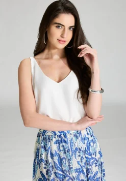 Top aus nachhaltigem Satinchiffon