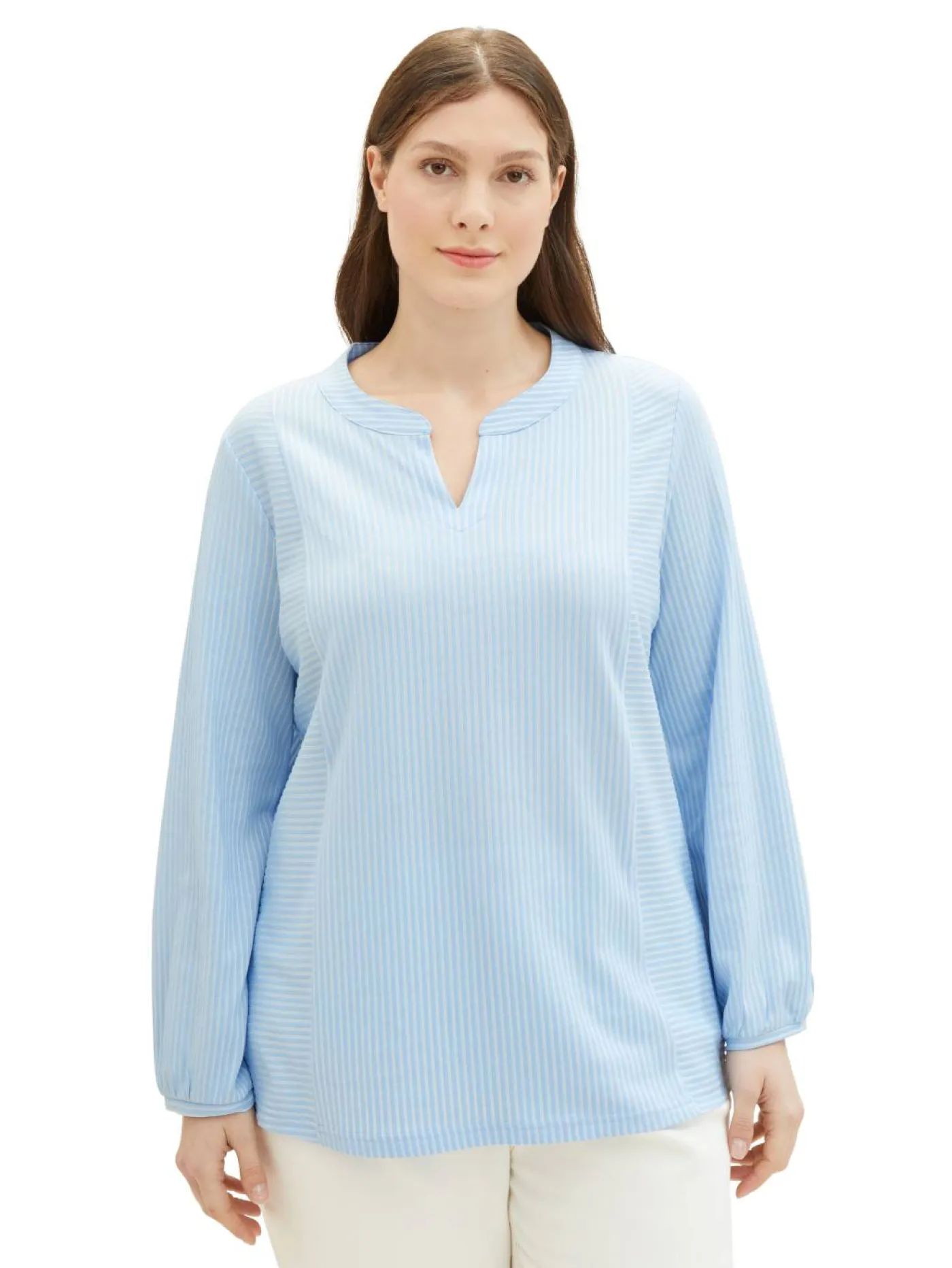 T-shirt blouse vertical stripe
