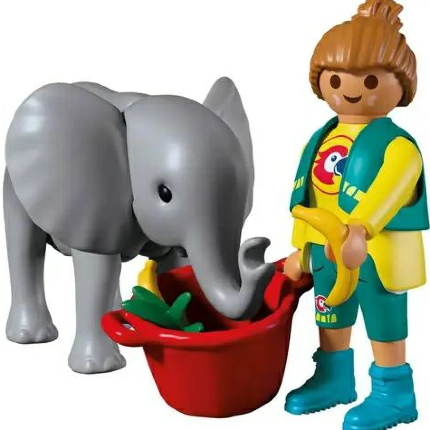 Zoo: Elefantenbaby und Pflegerin