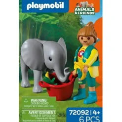 Zoo: Elefantenbaby und Pflegerin