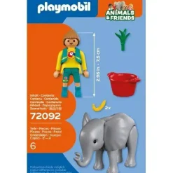 Zoo: Elefantenbaby und Pflegerin